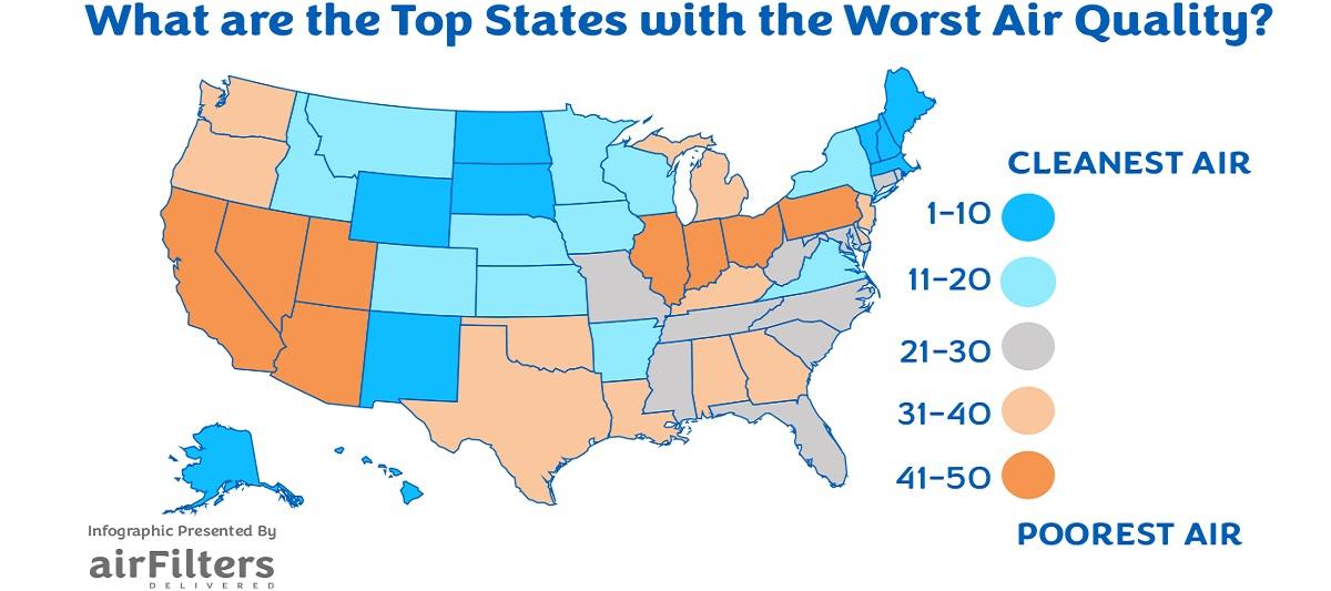 Colorful map of the US