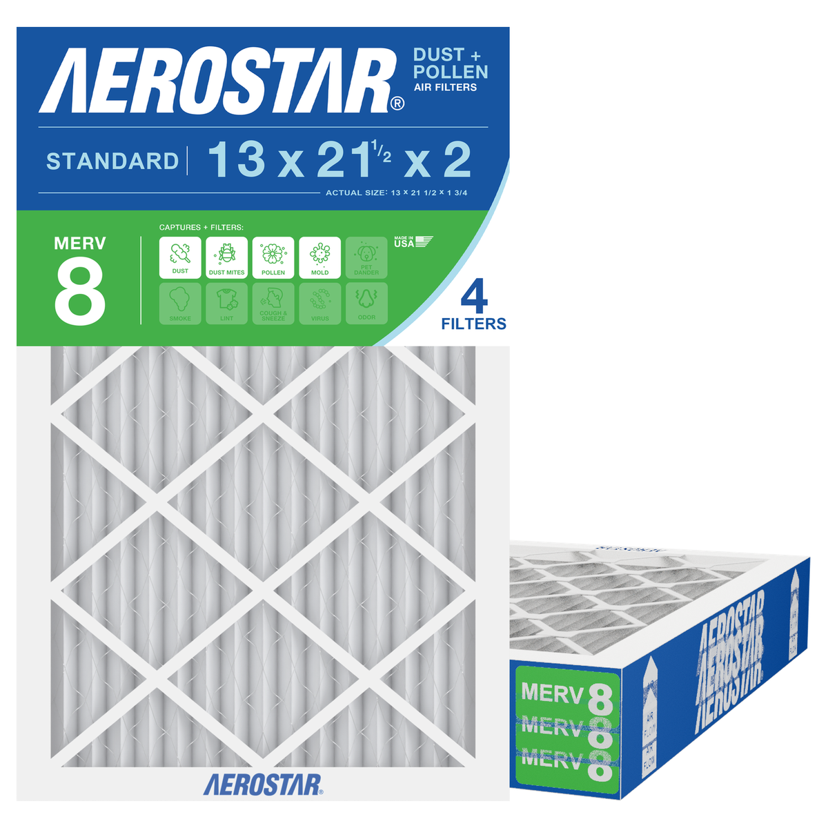 Aerostar 13x21Hx2 MERV 8 4 Pack