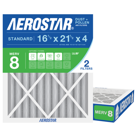 Aerostar 16Hx21Hx4 MERV 8 2 Pack