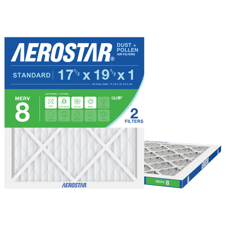 Aerostar 17Hx19Hx1 MERV 8 2 Pack